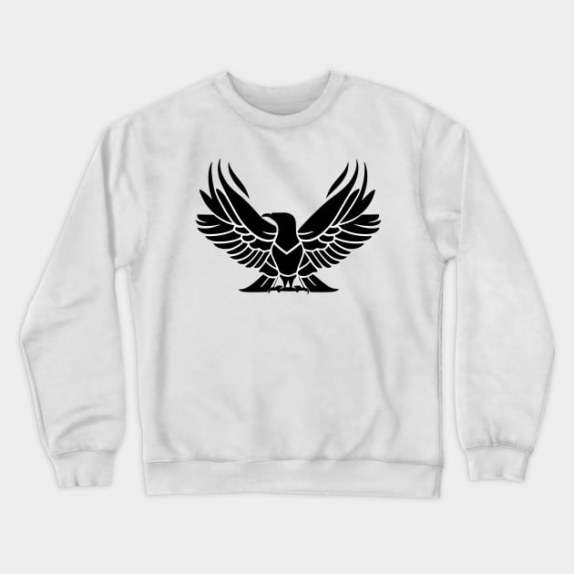 Elevate Your Style with this Striking Black and White Eagle Design Crewneck Sweatshirt by AlienMirror
